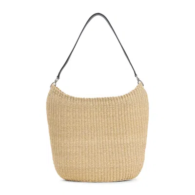 Phoebe Philo Small Slope Sling Woven Shoulder Bag In Nude