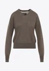 Phoebe Philo V-neck Raglan-sleeve Sweater In Brown