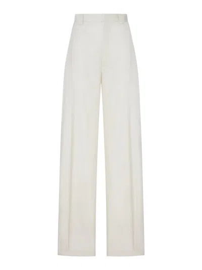 Phoebe Philo Silk Blend Chino Trousers In White