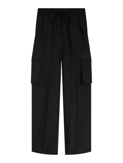 Phoebe Philo Silk Cargo Pants In Black