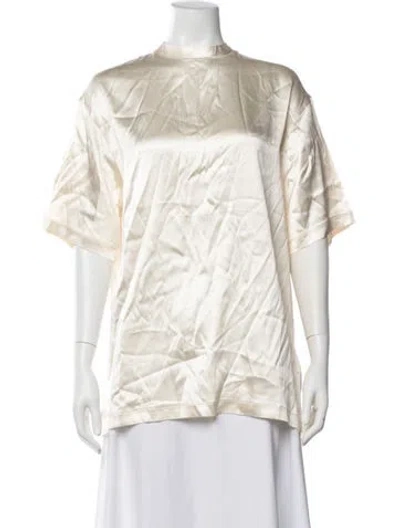 Pre-owned Phoebe Philo Silk Mock Neck Top W/ Tags In Neutrals