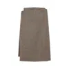 Phoebe Philo Kilt Wrap Midi Skirt In Brown