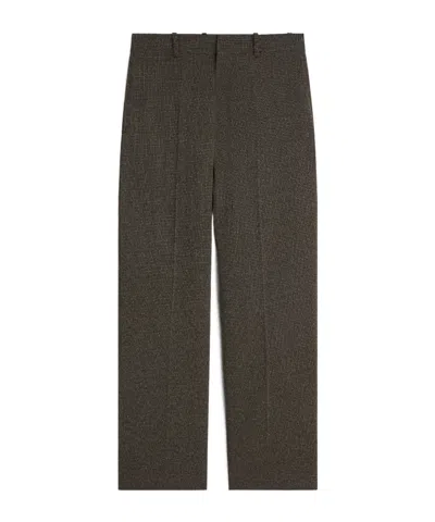 Phoebe Philo Slim-fit Wool Houndstooth Trousers In Black