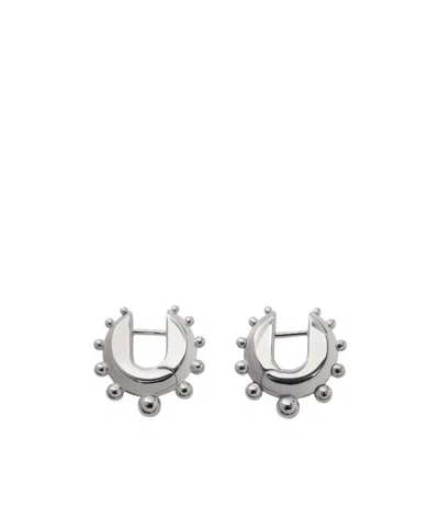 Phoebe Philo Small Beaded Earrings In Silver