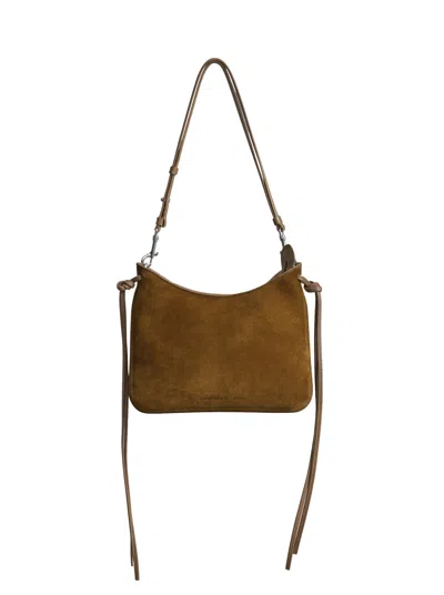 Phoebe Philo Small Gig Bag In Toffee Suede In Silver