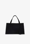 Phoebe Philo Black Silver Stud Cabas Bag In Black