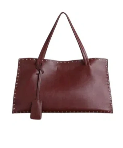 Phoebe Philo Small Studded Handbag In Burgundy