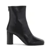 Phoebe Philo Smooth Leather Ankle Boots With Cylindrical Block Heel In Black