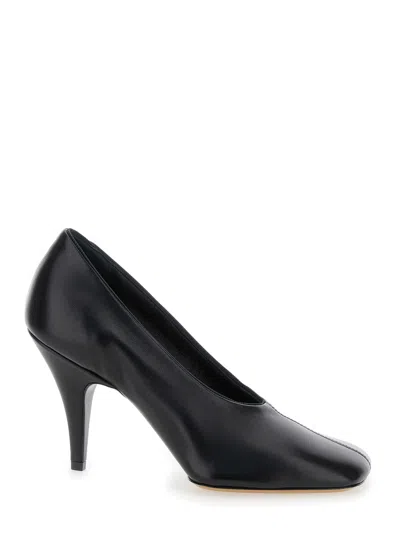 Phoebe Philo 'soft 90' Black Décolleté With Square Toe And High Heel In Soft Leather Woman