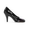 Phoebe Philo Black Calf Leather Soft 90 Pumps With Bold Stiletto Heel In Black