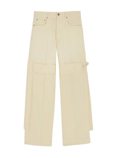 Phoebe Philo Strap Jeans In Milky Yellow Denim
