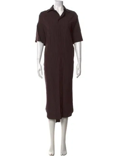 Pre-owned Phoebe Philo Striped Long Dress W/ Tags In Brown
