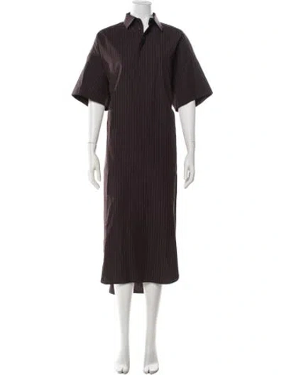 Pre-owned Phoebe Philo Striped Midi Length Dress W/ Tags In Burgundy
