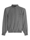 Phoebe Philo Structured Ash Grey Bomber Jacket With Shoulder Pads In Gray