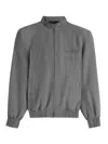 Phoebe Philo Structured Ash Grey Bomber Jacket With Shoulder Pads