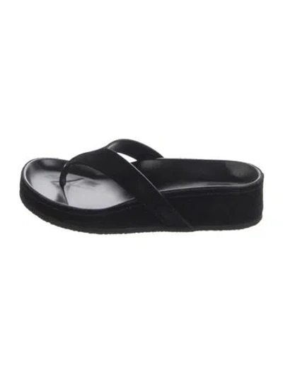 Pre-owned Phoebe Philo Suede Flip Flops In Black