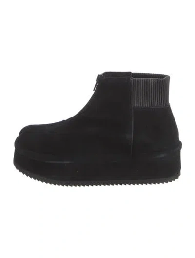 Pre-owned Phoebe Philo Suede Fur Trim Boots W/ Tags In Black