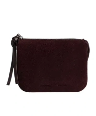Phoebe Philo Suede Pocket Clutch In Brown