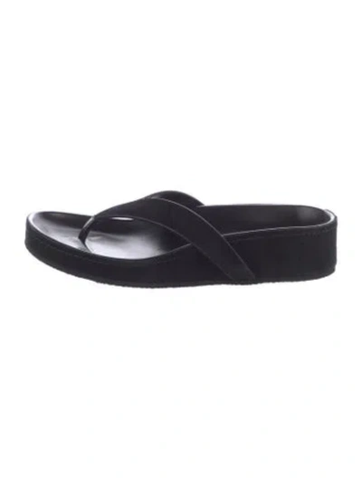 Pre-owned Phoebe Philo Suede Slides In Black