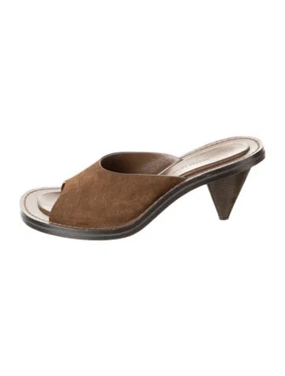 Pre-owned Phoebe Philo Suede Slides In Brown