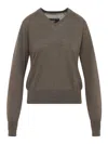 Phoebe Philo V-neck Raglan-sleeve Sweater In Brown