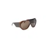 Phoebe Philo Brown Bombe Oversized Acetate Sunglasses In Brown