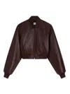 Phoebe Philo Leather Bomber Jacket In Brown