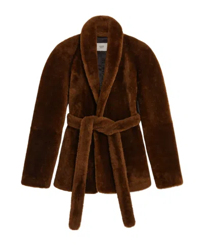 Phoebe Philo Tie-waist Long Coat In Brown