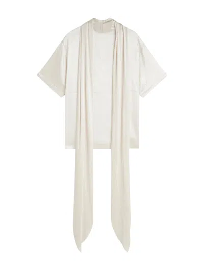 Phoebe Philo T-shirt With Silk Scarf In Nude