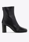 Phoebe Philo Black Tug Calf Leather Ankle Boots In Black