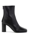 Phoebe Philo Smooth Leather Ankle Boots With Cylindrical Block Heel In Black