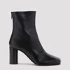 Phoebe Philo Smooth Leather Ankle Boots With Cylindrical Block Heel In Black