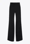 Phoebe Philo Black Viscose And Silk Tuxedo Pants With Satin Detailing In Black