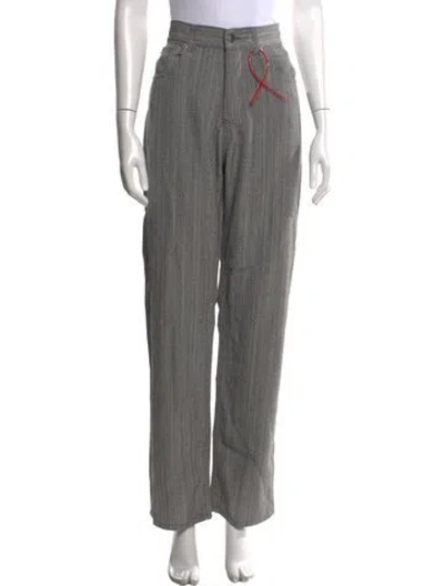 Pre-owned Phoebe Philo Tweed Pattern Straight Leg Pants W/ Tags In Gray