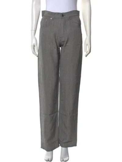 Pre-owned Phoebe Philo Tweed Pattern Straight Leg Pants W/ Tags In Gray