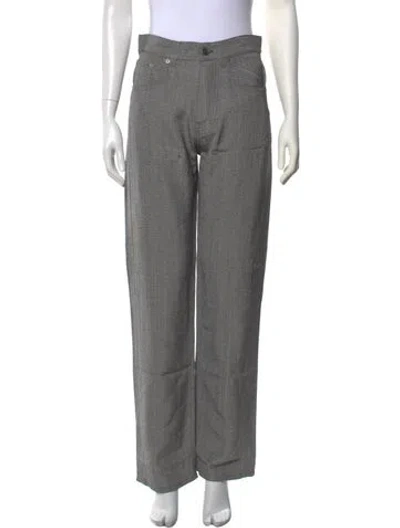 Pre-owned Phoebe Philo Tweed Pattern Straight Leg Pants W/ Tags In Gray