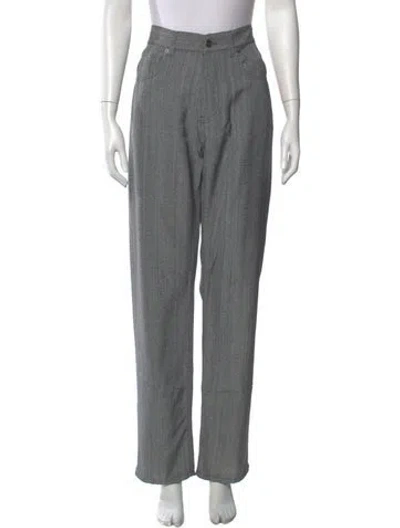 Pre-owned Phoebe Philo Tweed Pattern Wide Leg Pants In Gray