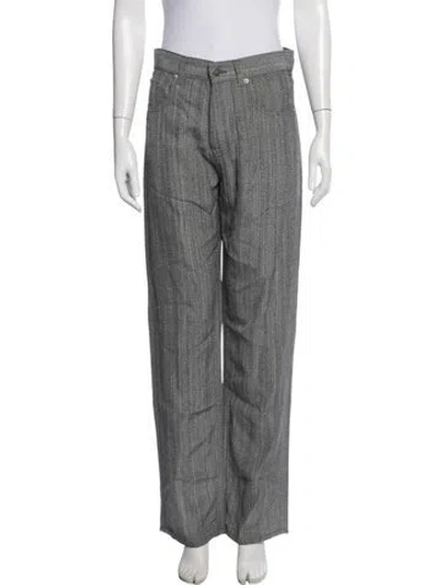 Pre-owned Phoebe Philo Tweed Pattern Wide Leg Pants In Gray