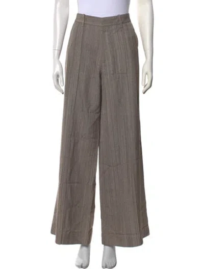 Pre-owned Phoebe Philo Tweed Pattern Wide Leg Pants W/ Tags In Gray