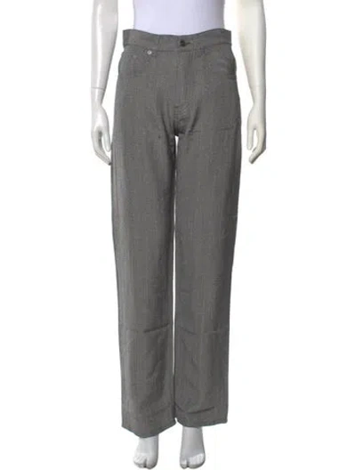 Pre-owned Phoebe Philo Tweed Pattern Wide Leg Pants W/ Tags In Gray
