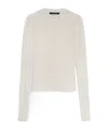 Phoebe Philo Long-sleeved Crewneck Top In White