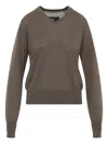Phoebe Philo V-neck Raglan-sleeve Sweater In Brown