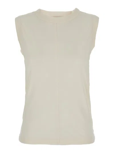 Phoebe Philo White Crewneck Sleeveless Tank Top In Cotton Woman