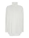 Phoebe Philo White Shirt With Classic Collar And Logo Embroidery On The Cuff In Cotton Woman In White