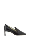 Phoebe Philo 60mm Club Metallic-detail Loafers In Black