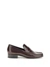 Phoebe Philo Brown Calf Leather Loafers With Hand-stitched Detailing In Multi