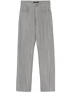 Phoebe Philo Grey Jeans With Belt Loops And Tapered Leg In Denim Woman In Gray