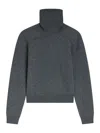Phoebe Philo Wool And Cashmere Patched Shoulder Sweater In Gray