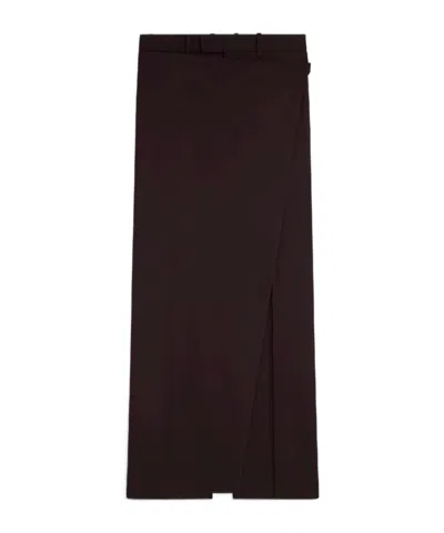 Phoebe Philo Wool Apron Casual Pants In Burgundy