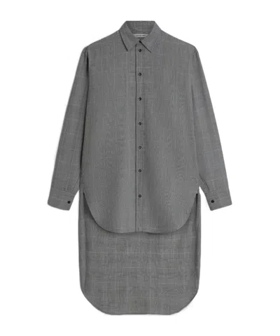 Phoebe Philo Wool Asymmetric Long-sleeved Shirt In Black
